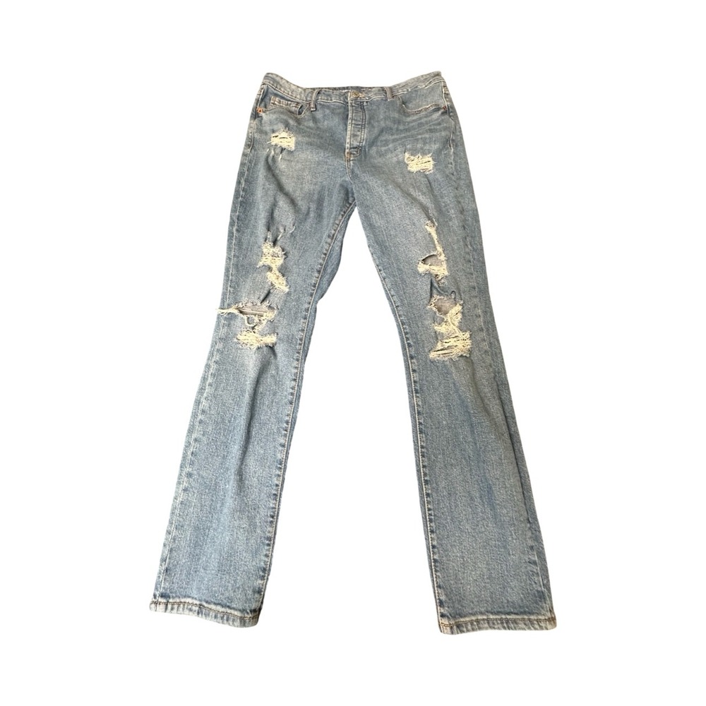 Old Navy Jeans Womens 12 Blue Pop Icon Skinny Extra High-Rise Distressed Ripped